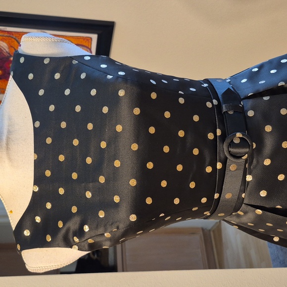 White House Black Market Polka Dotted Sleeveless Midi Dress W Pockets & Belt - Picture 2 of 13